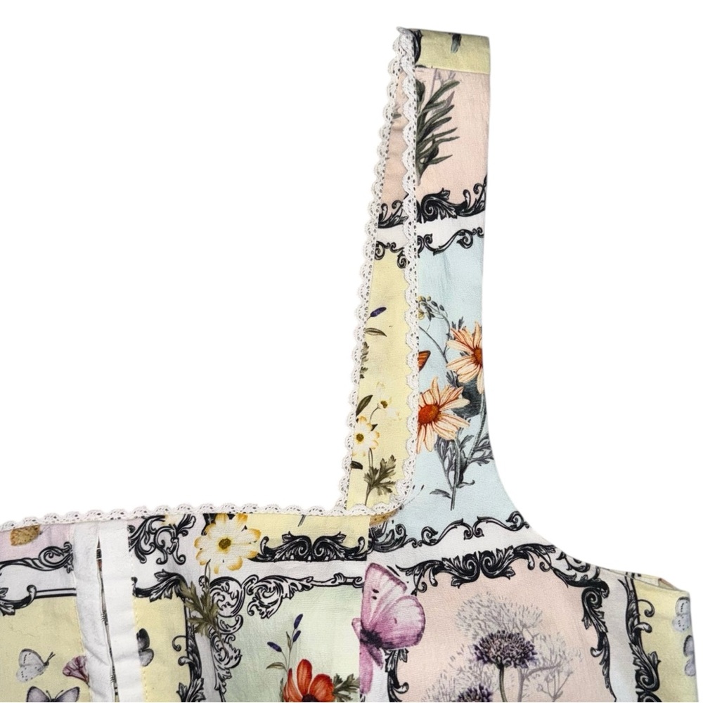 NWT Avec Les Filles L Corset Top Cropped Floral Print Coquette Cottagecore - Picture 6 of 10